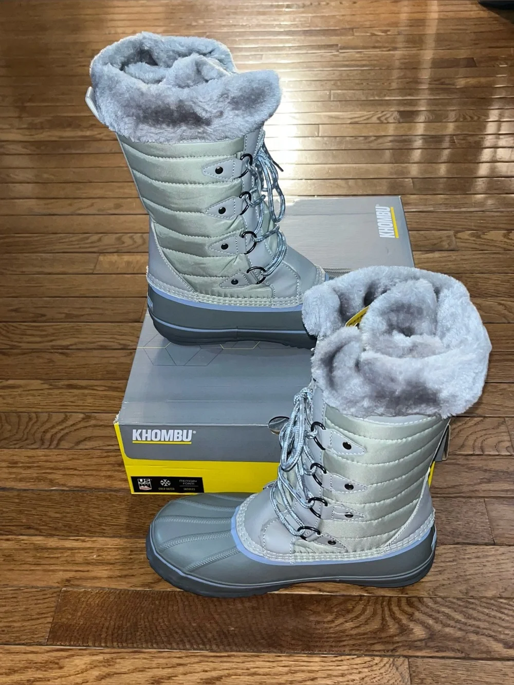 Khombu Denise Faux Fur Lined Winter Boots Gray Women’s Size 9 Narrow Calf (READ)